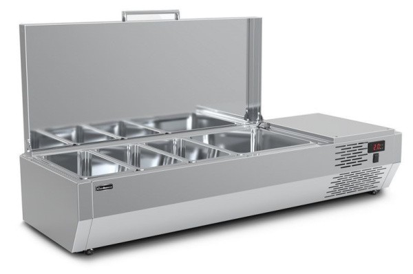 Витрина холодильная настольная A40 SM 1,2 с крышкой (3 GN1/3+1 GN1/2)