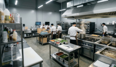 Dark kitchen (мульти-бренд / 2–4 виртуальные кухни) 100–200 м² 500–1500 заказов