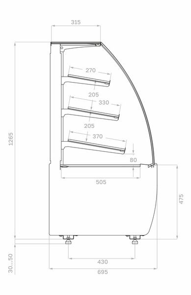 Витрина хлебная K70 N 0,9-1 Light Bread 9005-0109 версия 2.0 hladon