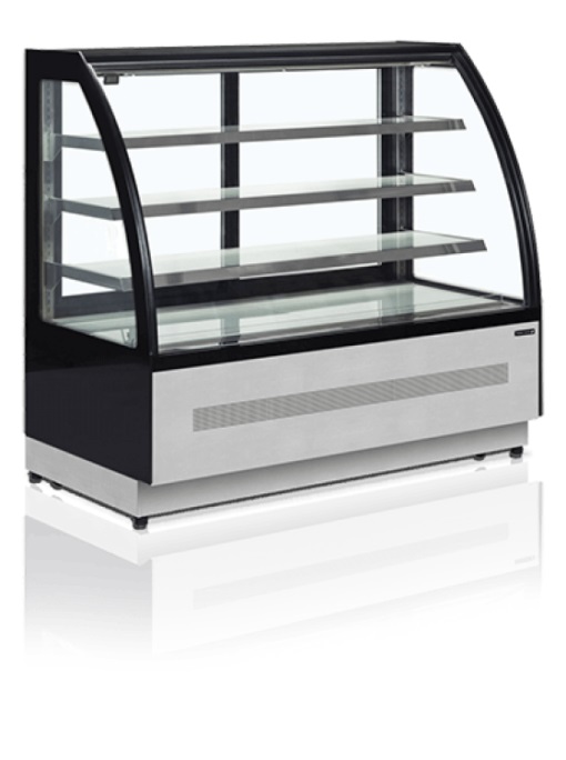 Витрина холодильная кондитерская Tefcold LPD1500C/BLACK черная/нерж