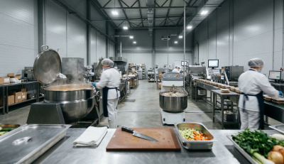 Фабрика-кухня (полуфабрикаты для сети) 300–1000 м² 3000–10 000 порц.