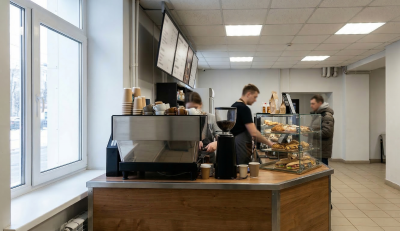 Coffee to-go (островок / окно выдачи) 3–10 м²