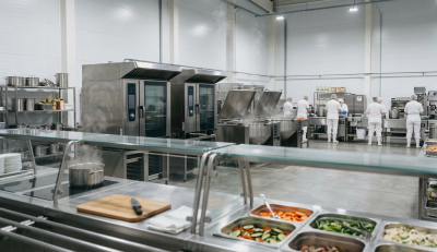 Комбинат питания (школы / больницы / заводы) 500–2000 м² 5000–20 000 порц.