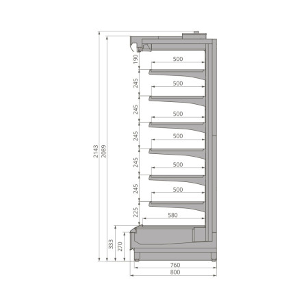 Холодильная горка Brandford Tesey 2080 Slim Portable 250 (вынос) hladon