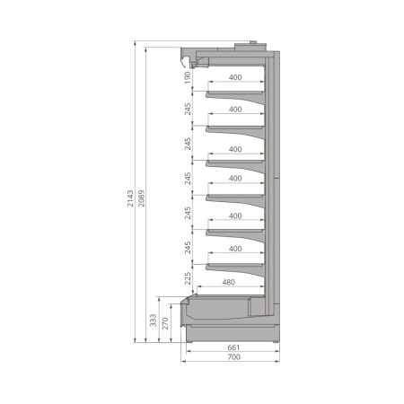 Холодильная горка Brandford Tesey 2080 Ultra Slim Portable 375 (вынос) hladon