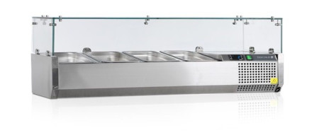 Витрина холодильная настольная Tefcold VK38-120 S/S LID с нержавеющей крышкой hladon