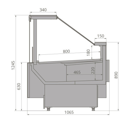 Витрина холодильная Brandford Calypso Slim 375 вентилируемая (вынос) hladon