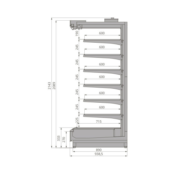 Холодильная горка Brandford Tesey 2080 Portable 125 (вынос) hladon