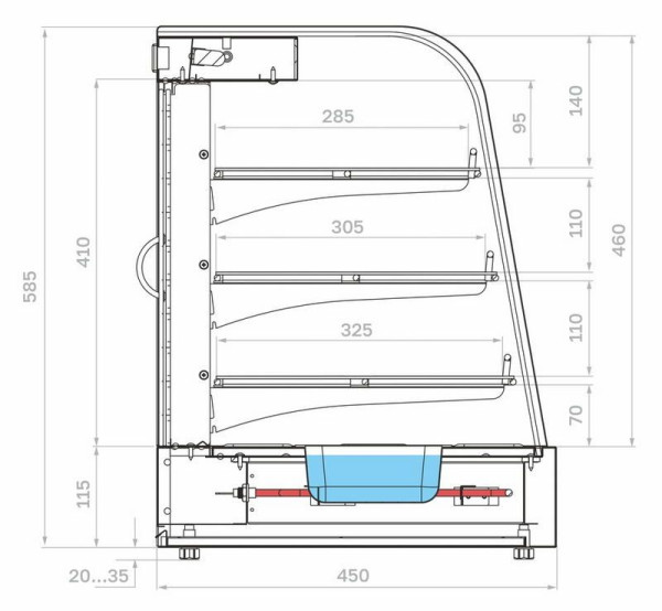 Витрина тепловая настольная A45 HWB 0,9-1 0430 мармит hladon