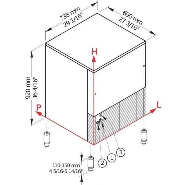 Льдогенератор Brema GB 1540W HC гранулы hladon