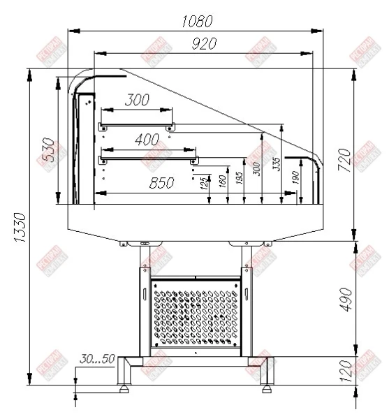 Витрина холодильная Fudzi PF11-13 VM 1,25-2 9006 для промоакций hladon