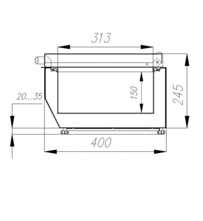 Витрина холодильная настольная A40 SM 1,6 с крышкой (7 GN1/3) hladon