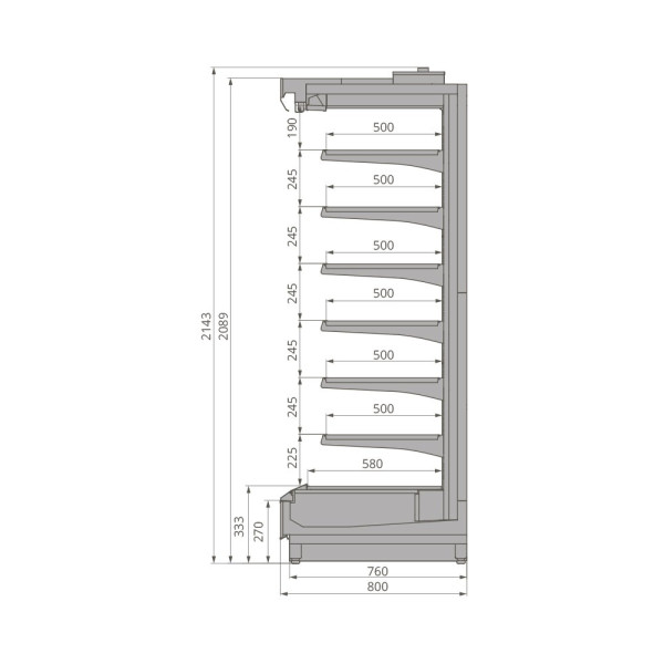 Холодильная горка Brandford Tesey 2080 Slim Portable 190 (вынос) hladon
