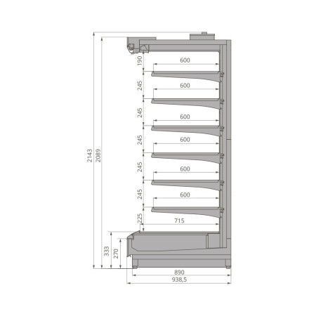 Холодильная горка Brandford Tesey 2080 Portable 250 (вынос) hladon