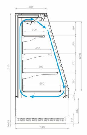 Минигорка холодильная F 16-08 VM 1,0-2 версия 2.0 9006-9005 серый/черный hladon