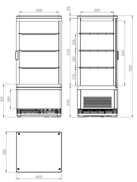 Витрина холодильная Cooleq CW-85 Black hladon