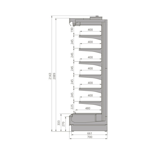 Холодильная горка Brandford Tesey 2080 Ultra Slim Portable 190 (вынос) hladon
