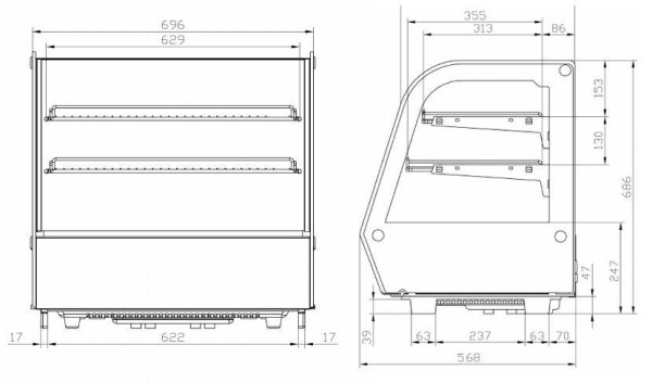 Витрина холодильная настольная Cooleq CW-120 hladon